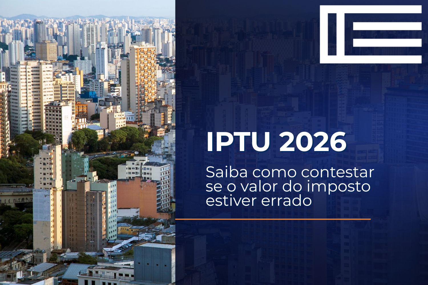 Um banner escrito IPTU2026 saiba como contextar o valor